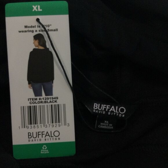 Buffalo David Bitton Sweatshirt Women’s Size XL Color Black Hooded - Picture 3 of 9
